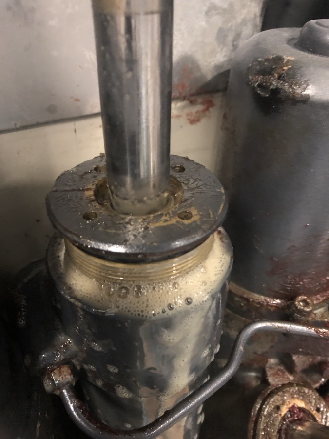 Trim system seized by salt corrosion, as found